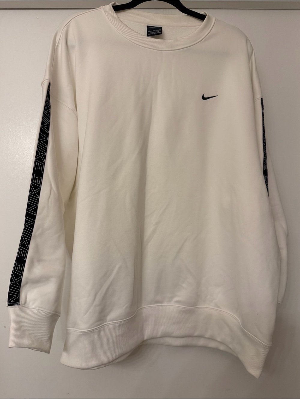 Nike Oversized Crewneck Sweatshirt - White with Black Accent